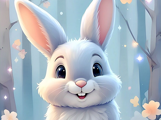 Sparkle Easter Bunny Coloring Fu